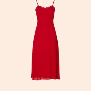 Reformation Cassandra Dress - cherry